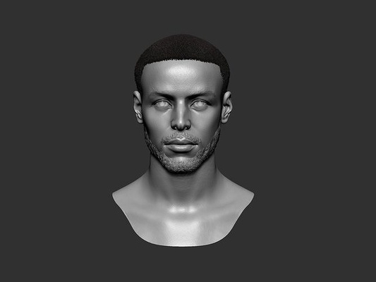 stephen curry nba baloncesto retrato arte matemático 3d print model - Mito3D