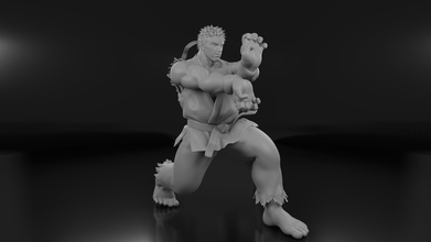 stf ryu 3d drucken kunst skulptur stl straße kämpfer spiele spielzeuge 3d print model - Mito3D