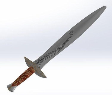 piquer lame Seigneur anneaux épée frodon commence film cosplay couteau acier tranchant dague arme loisir DIY 3d print model - Mito3D