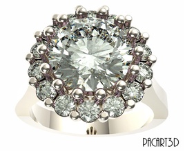 stl 3d engagement ring print jewelry fashion printable brilliant vintag wedding rings 3d print model - Mito3D