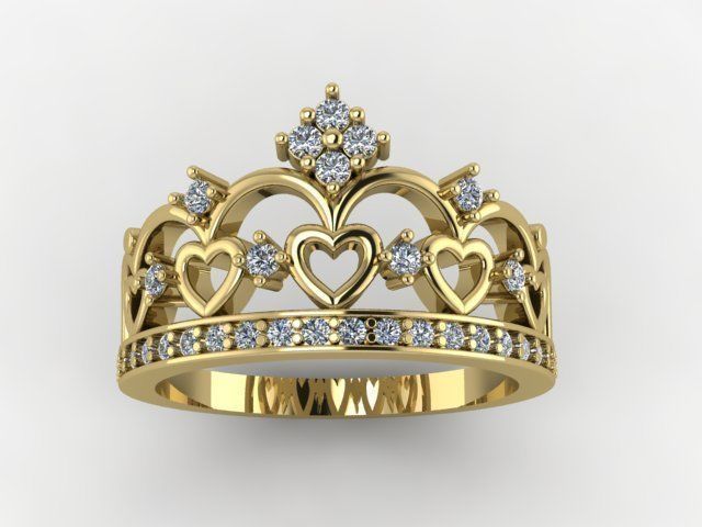 stl crown ring 3d print model jewelry originaly jewellery diamond desious gold rings 3D print model - Mito3D