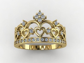 stl corona anillo 3d la impresión de modelo joyería originalmente el diamante desious oro los anillos 3d print model - Mito3D