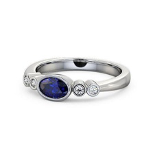 stl datei oval saphir diamant ring platin leuchtenden ehe engagement wertvoll juwel luxus chrom silber brillant druckbar zubehörteil schmuck ringe stahl blauer 3d print model - Mito3D