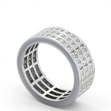stl expediente princesa cortar diamante eternidad anillo platino brillante matrimonio compromiso precioso joya lujo cromo plata imprimible accesorio joyería anillos 3d print model - Mito3D