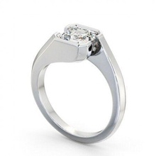 stl file engagement ring princess cut diamond platinum shining marriage precious gem luxury chrome silver brilliant printable jewel accessory jewelry rings 3d print model - Mito3D