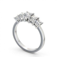 stl arquivo princesa cortar diamante noivado anel in platina joalheria gema luxo acessório casamento quilate ouro prata brilhante brilhando precioso cromada imprimível jóia argolas aço 3d print model - Mito3D