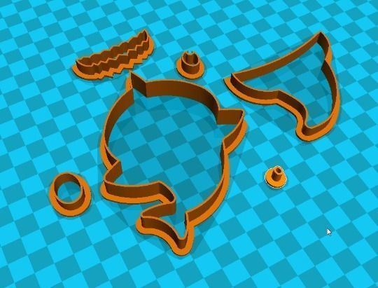 stl arquivo tubarão biscoito cortador impressão on 3d impressora vida cozimento impresso modelo pão gengibre mofo passatempo faça 3D print model - Mito3D