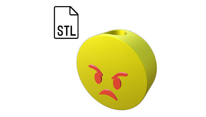 stl file of straw topper angry smiley 3d printing stlfiles stereolithography strawtopper strawdecorator strawbuddies for3dprintingonly 3dprintreadymodel plaprinting fdm digitaldownload newstl 3dprint blender3d decorator partyproduct fun3dprint for3dprinter angrysmiley hobby diy 3D print model - Mito3D