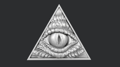 stl modelos 3d impresión cnc all seeing ojo señales simbolos masónico firmar monstruo triángulo culto criatura geométrico forma sintió billar ciencias 3d print model - Mito3D