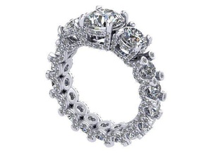 Stein Diamant Ring golden Silber Schmuck Ringe 3d print model - Mito3D
