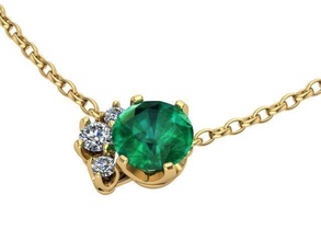 stone emerald pendant diamond golden silver jewelry rings 3d print model - Mito3D