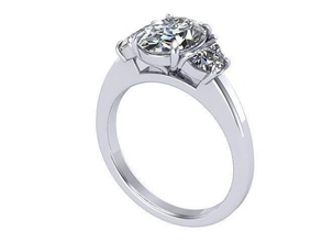 stone engagement ring diamond golden silver jewelry rings 3d print model - Mito3D