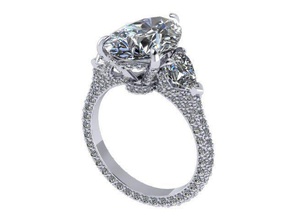 calcul engagement bague paver jarret v2 diamant d'or argent bijoux anneaux 3d print model - Mito3D