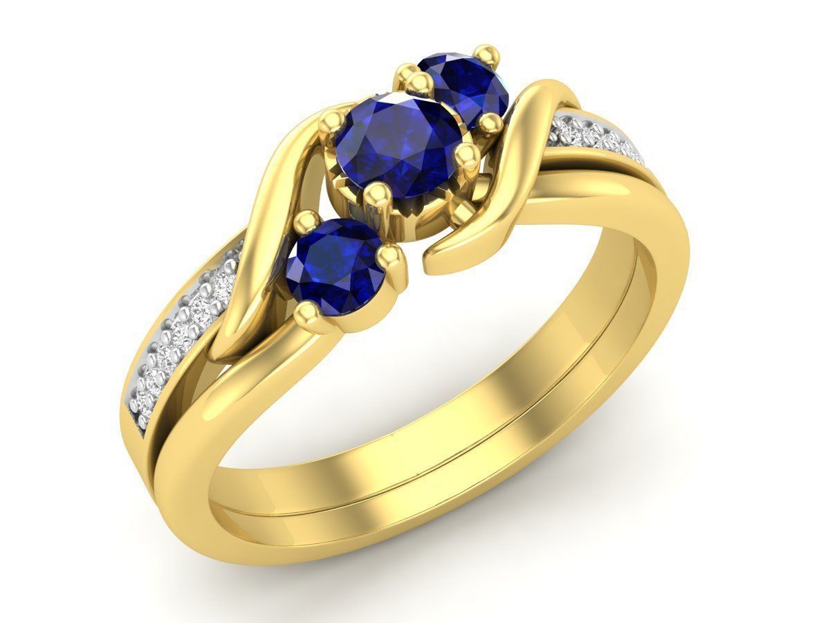 Roca compromiso anillos banda mujeres joyería joya lujo oro libra esterlina Moda platino diamante anillo brillante imprimible plata vestir 3D print model - Mito3D