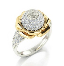 stone flower ring jewelry platinum printable brilliant gold diamond luxury rings 3d print model - Mito3D