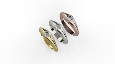 Roca joya diamante anillo 3d impresión modelo joyería oro plata imprimible Boda compromiso libra esterlina blanco enganchar Moda mujer 3d print model - Mito3D