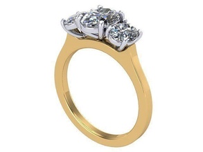 pedra dourado diamante anel prata joalheria argolas 3d print model - Mito3D