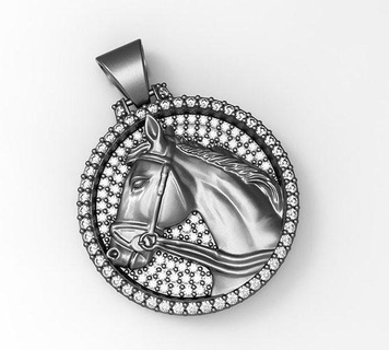 pedra cavalo pingente animal escultura imprimível ouro prata pingentes joalheria jóias arte moda jóia colares 3d print model - Mito3D