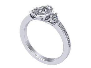 Roca marquesa diamante anillo dorado plata joyería joya anillos 3d print model - Mito3D