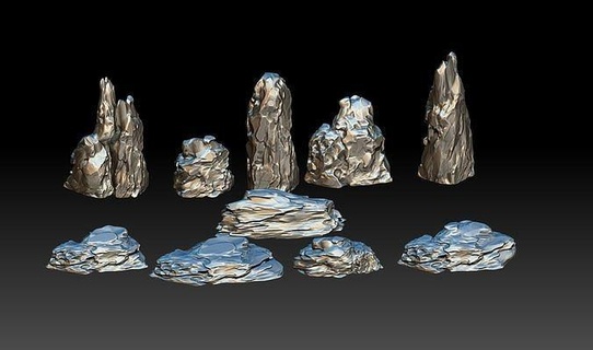 stone mountain carving 3d model stl drawing zb brush download including zbrush brushes hard rock rockery iron ore art sculptures 3d print model - Mito3D