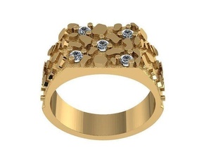 calcul pépite bague bijoux or argent imprimable diamant bijou mariage gemme engagement mode beauté 3d print model - Mito3D