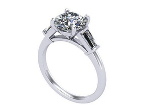 Stein strahlend Ring Diamant golden Silber Schmuck Ringe 3d print model - Mito3D