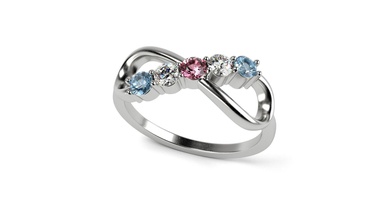 stones infinity ring jewelry platinum luxury brilliant precious gold rings 3d print model - Mito3D