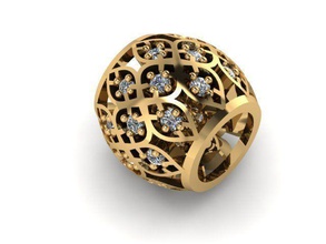 pietre di forme fascino della palla gioielli oro argento disco platino diamante brillante gemma anello orecchino collane ciondolo braccialetto fibule pandora il pandoraball charmball 3d stampabile bracciali 3d print model - Mito3D