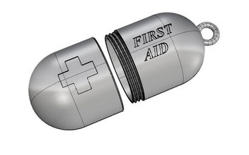 almacenamiento de la píldora del colgante joyería el tornillo plata oro moda medicina moderno médica colgantes 3d print model - Mito3D