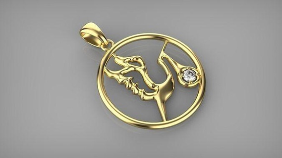 stork pendant jewel jewelry jewellery gold silver printable diamond snake bracelet gem fashion bracelets links platinum art rhino pendants 3d print model - Mito3D
