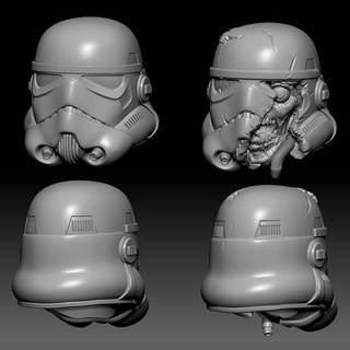 tempesta soldato casco 3d stl File bundle armatura yoda obiwan laser luce sciabola vader duello combattimento blaster razzo droide skywalker Halloween zombie danneggiato passatempo Fai 3d print model - Mito3D