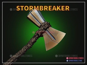 stormbreaker thor marvel - love thunder weapon hammer mjolnir 4 stormbreker cosplay costume halloween mask helmet stl file games toys 3d print model - Mito3D