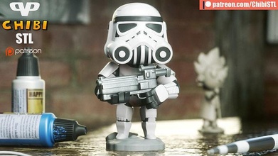 Stormtrooper chibi stl 3d impressão chibistl 3dxm jogos brinquedos 3d print model - Mito3D