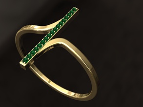 straight ring wedding art gold shining luxury jewelry design reflection printable diamond fashion shine geometric st esmerald rings 3d print model - Mito3D