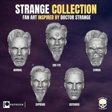 strange collection fan art heads inspired by dr marvel legends doctor multiverso locura madness multiverse gi joe mcu wanda scarlet witch professor x head action figure games toys 3d print model - Mito3D