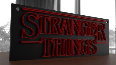stranger sign text design strangerthings serie netflix model print art signs logos 3d print model - Mito3D