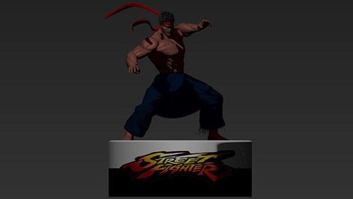 street fighter dark ryu figther streetfighter akuma character comic game male 3d 3dprinting ready games toys accessories 3d print model - Mito3D