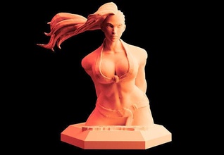 street fighter laura matsuda 3d print statue stl files printing printed figure woman sexy girl busty bust art sculptures 3d print model - Mito3D