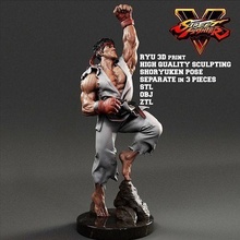 street fighter ryu shoryuken 3d print high quality character modeling printable realistic video game heroes maya zbrush poly sponsor art sculptures 3d print model - Mito3D