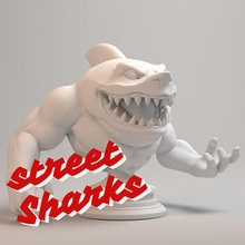 street shark - ripster - animated series animatedseries 90s 3dcharacter toons cartoon 90scartoon 3dprint readytoprint ripster collectibles 3dcollectibles sculpture bust retro statue toys games games toys