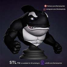 street sharks - moby lick animated series animatedseries 90s 3dcharacter cartoon 90scartoon 3dprint 3dprintable readytoprint mobylick streetsharks collectibles sculpture bust retro statue toy games toys shark 3d print model - Mito3D