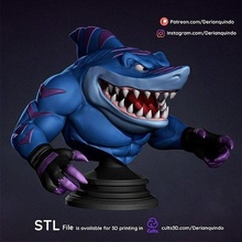 street sharks - streex animated series animatedseries 90s 90sseries 3dcharacter cartoon 90scartoon 3dprint 3dprintable readytoprint streetsharks collectibles sculpture bust retro toy toys games shark 3d print model - Mito3D