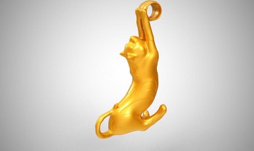 stretched cat necklace jewelry animal kitty kitten pet cats face car animals feline bird pets rabbit dog jewellery bracelet ring diamond earrings necklaces 3d print model - Mito3D
