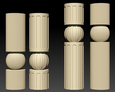 gestreift Säulen Säule gerippt Welligkeit Kerze Streifen Schimmel Harz Silikon klassisch verdrehte 3d Modell Drucken Seife Kunst Skulpturen 3d print model - Mito3D
