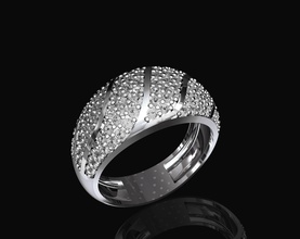 rayé bague gemmes 3d imprimable stl bijoux anneaux or argent platine gemme pierres précieuses femmes mode beauté blanc brillant 3d print model - Mito3D