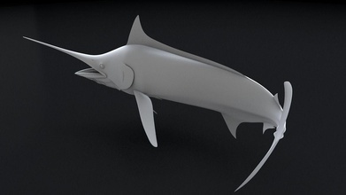 stripped marlin 3d printable water sea fish ocean billfish art sculptures 3d print model - Mito3D