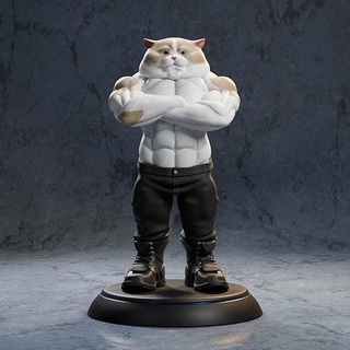 kuvvetli kedi hayvan karakter hayvanlar yazdırılabilir 3d Sanat memeli adam vücut insan erkek kas meme minyatürler Mizah Yazdır heykeller 3d print model - Mito3D