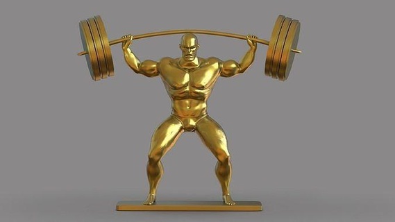 strong man statue male gym fitness miniatures body healt people sculpture decorative art sculptures 3d print model - Mito3D