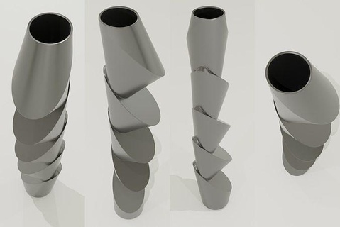 strukturell Vase künstlerisch Dekoration Blumen geometrisch Haus Dekor 3d print model - Mito3D
