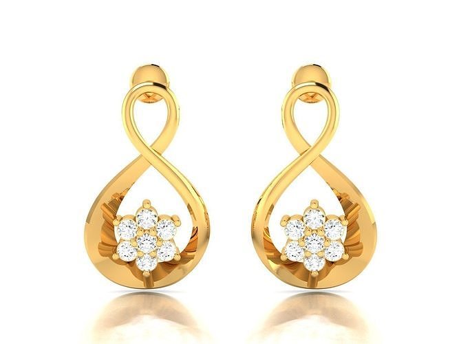 stud earring jewelry earrings small shine women beauty printable fashion gold silver trandy gems cad jewellery jewel diamond bracelet 3D print model - Mito3D